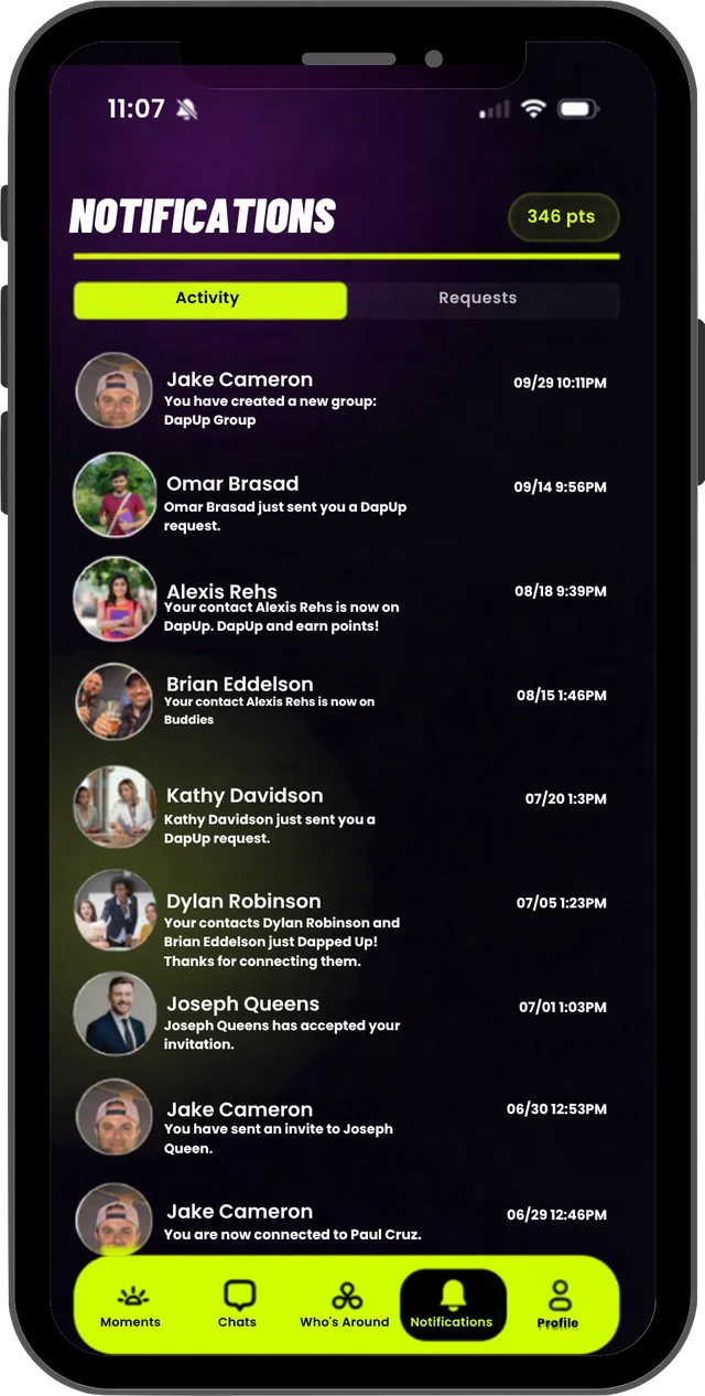 Notifications in Midnight mode